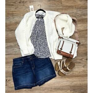 Lauren Conrad Ditsy Floral Pleated Blouse Ruffle Cap Sleeve Cottagecore Sz: 0X